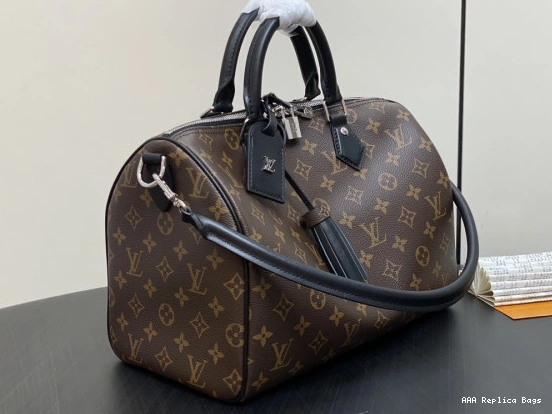Aaa replica bags Louis Vuitton Dark 30 Soft Speedy 0801